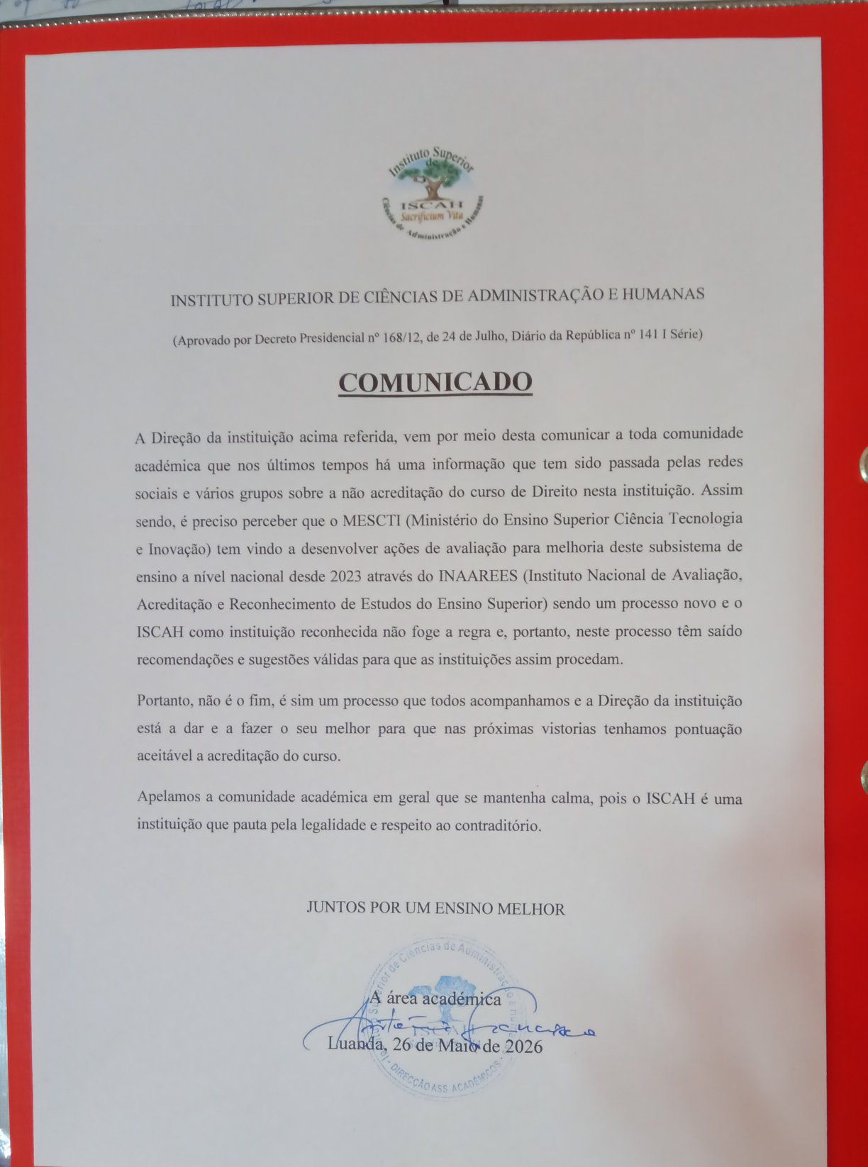 COMUNICADO